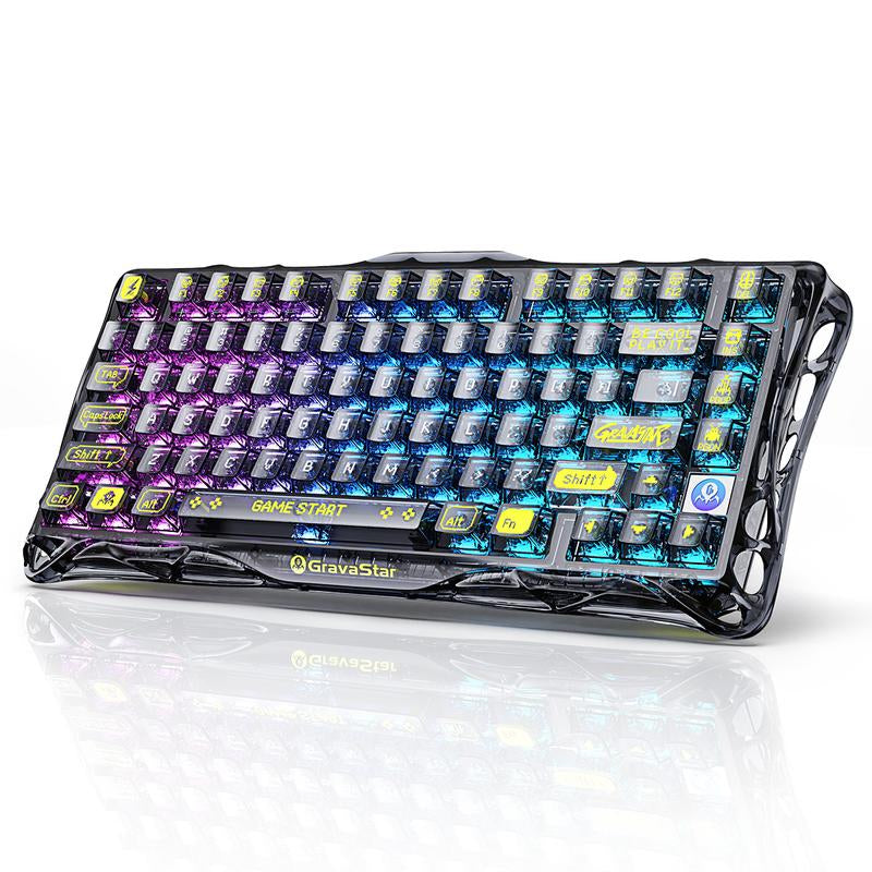 Gravastar Mercury K1 Lite Mechanical Gaming Keyboard ,Transparent Black