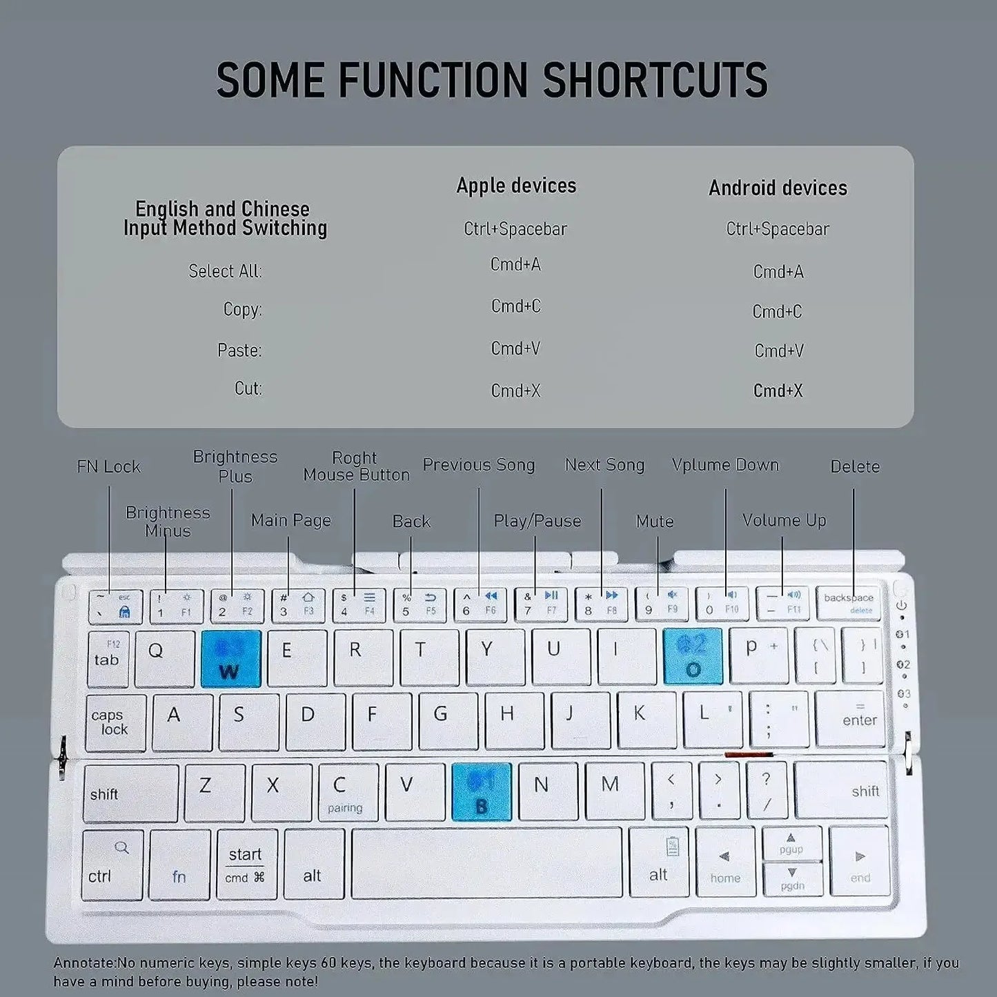 Foldable Bluetooth Keyboard + Magnetic Stand