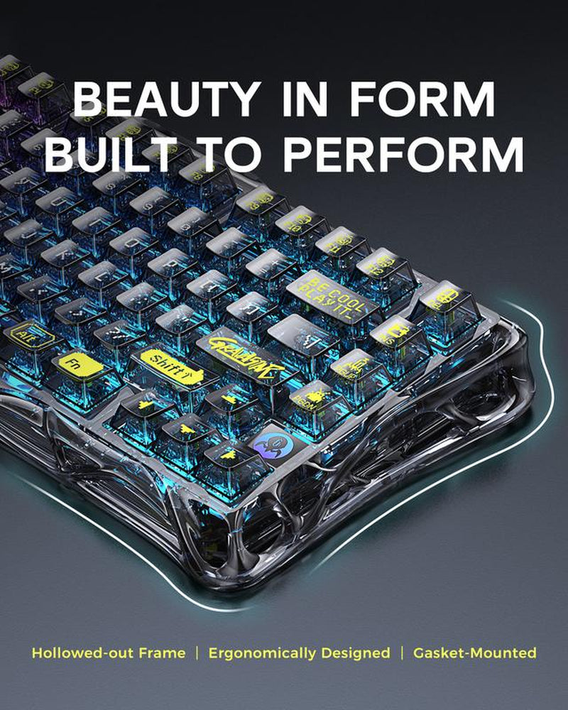 Gravastar Mercury K1 Lite Mechanical Gaming Keyboard ,Transparent Black