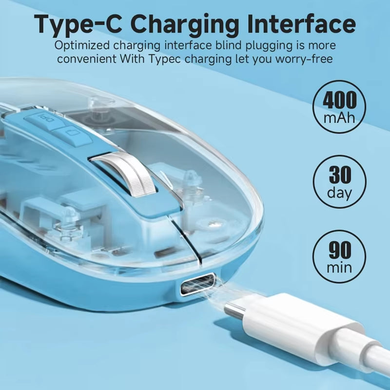 Transparent Wireless Mouse Dual Mode