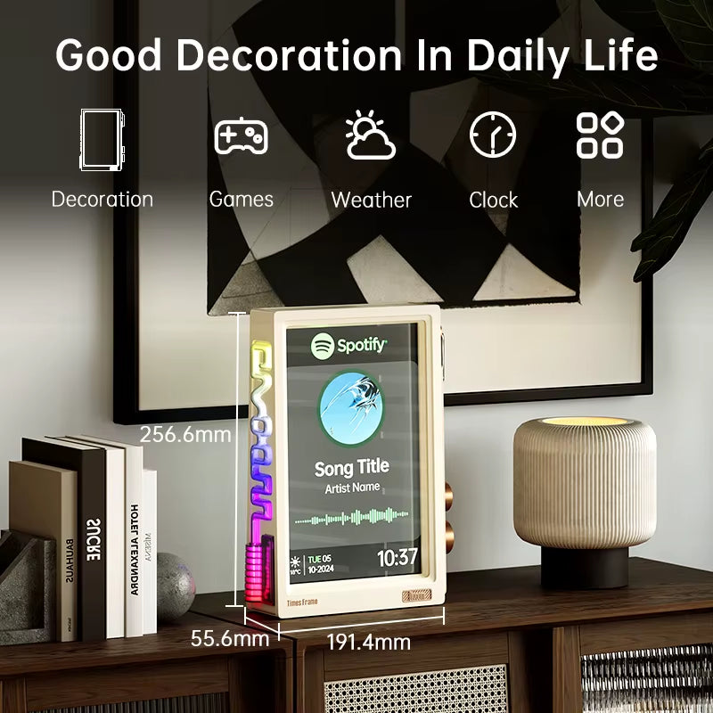 Times Frame Smart HD Screen | 10.1" DIY Digital Clock | Crypto Stocks Weather Calendar | TechDesk Setup