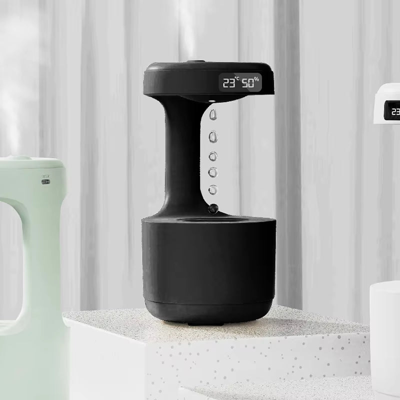 Anti Gravity Humidifier with LED Clock Display