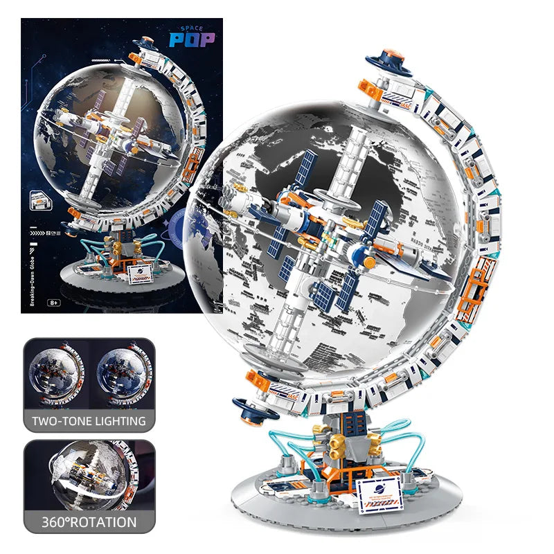 Globe Space Station Building Blocks,High Tech Construction Bricks Set