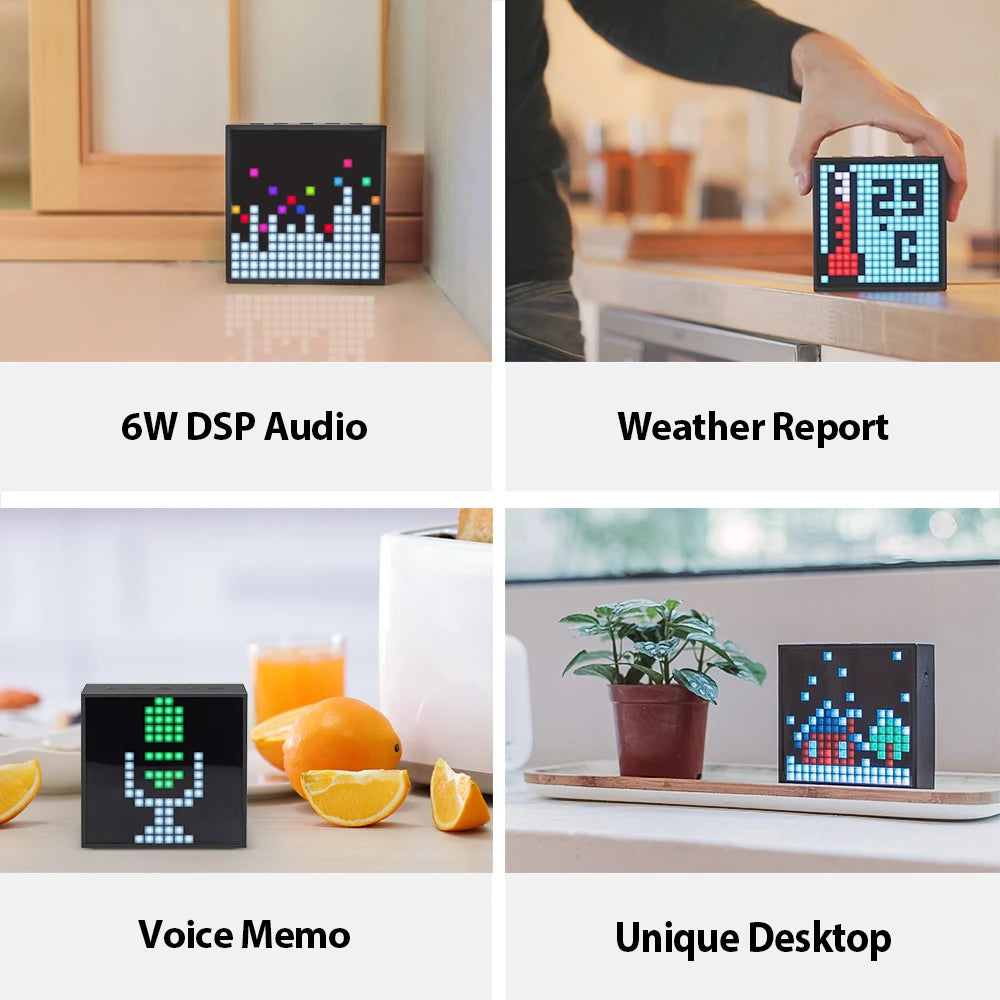 Timebox Evo Bluetooth Portable Speaker with Clock Alarm + Programmable LED Display