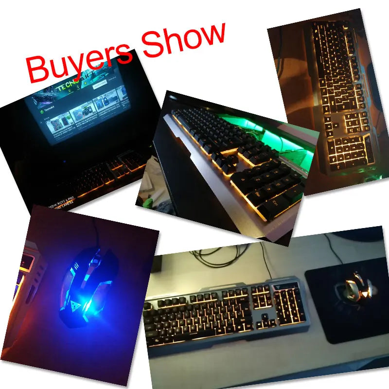 V1 USB Wired Ergonomic Backlit Mechanical Gaming Keyboard & Mouse Set Keyboard Mice Combo