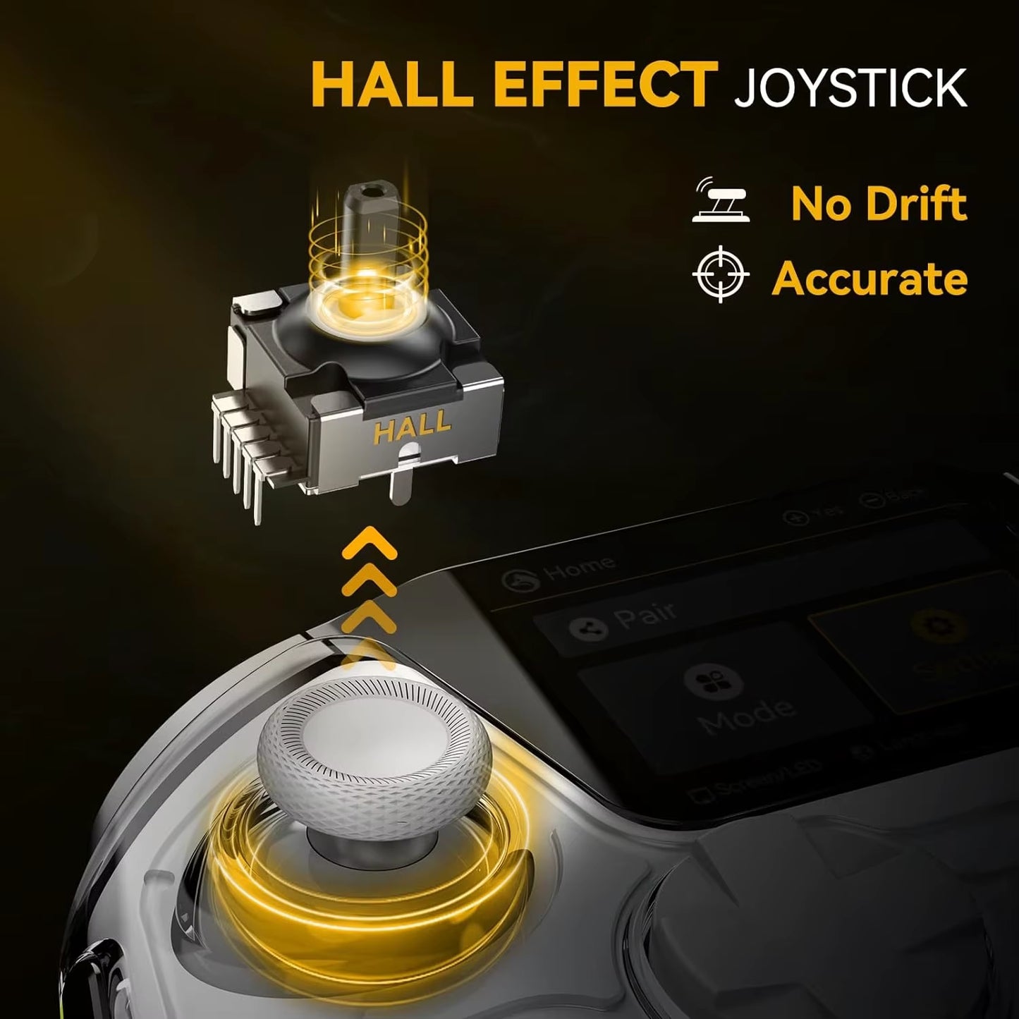 Interactive Wireless Gaming Controller: Hall Effect Stick, RGB Light, 1800Mah, Charging Dock for Switch/Pc/Ios/Android