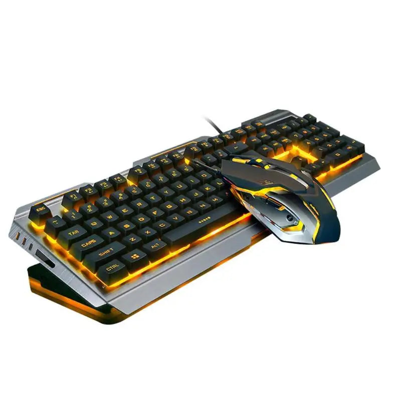 V1 USB Wired Ergonomic Backlit Mechanical Gaming Keyboard & Mouse Set Keyboard Mice Combo