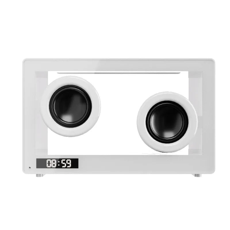 Vintage transparent Alarm Clock , Hifi Soundbar Wireless Bluetooth Speaker