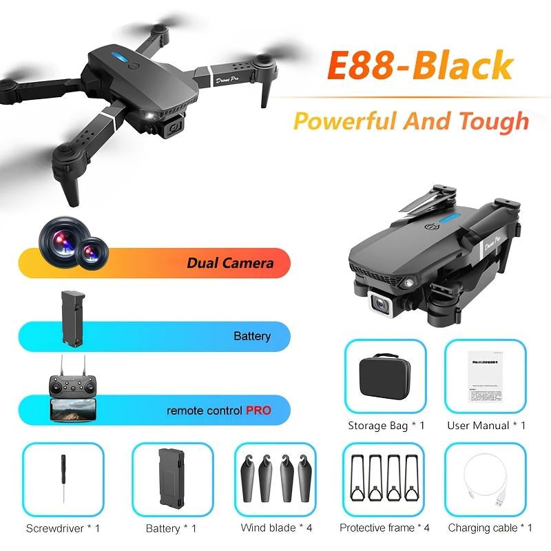 E88 Foldable Remote Control Quadcopter Drone starter kit