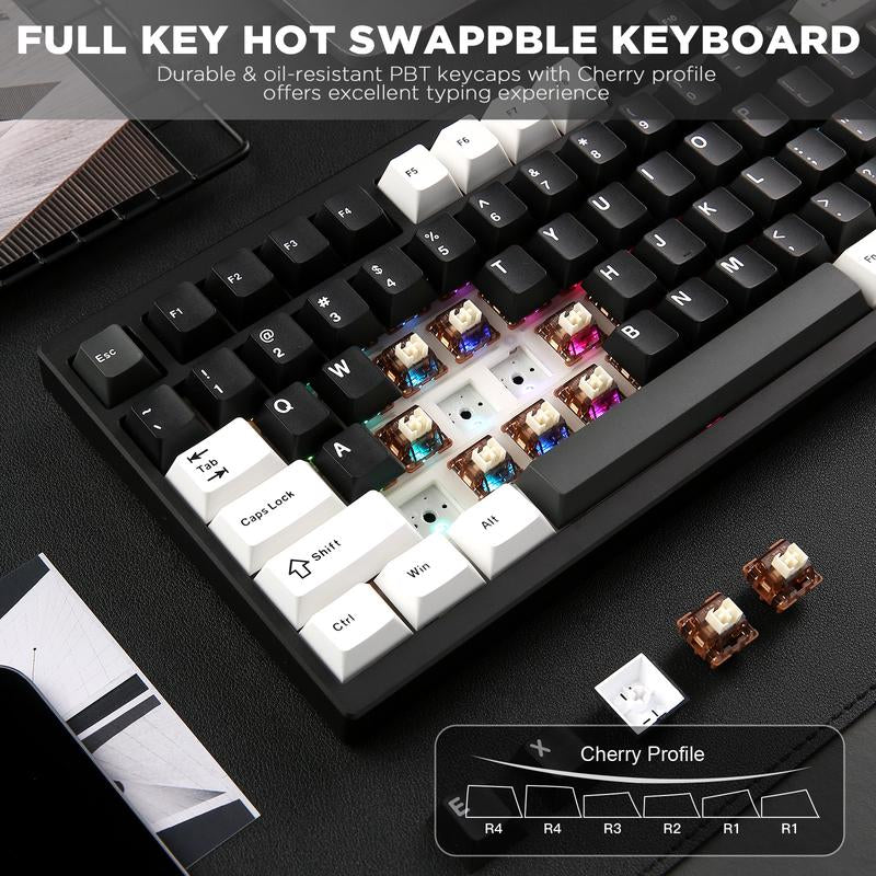 YUNZII AL80 Wireless Mechanical Keyboard, Full Aluminum CNC