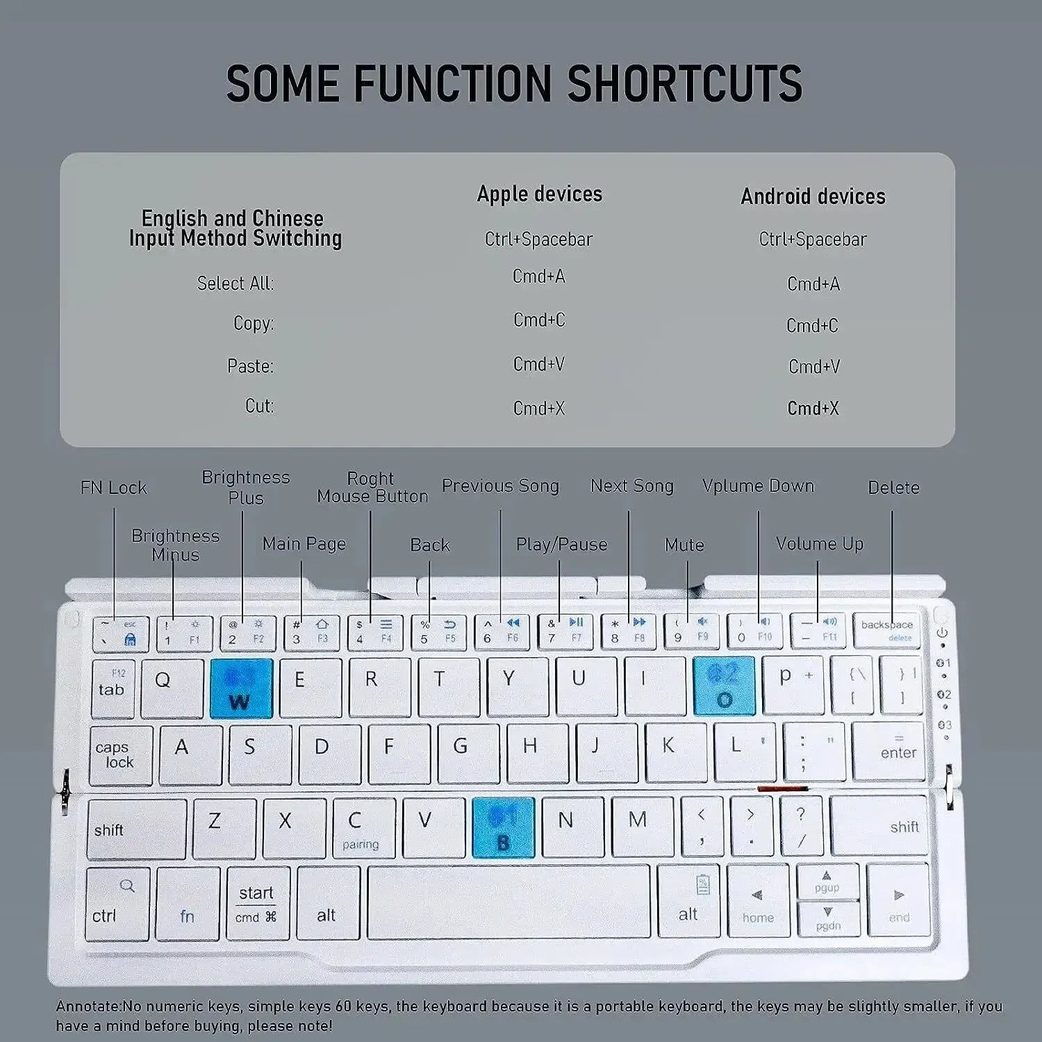 Foldable Bluetooth Keyboard + Magnetic Stand