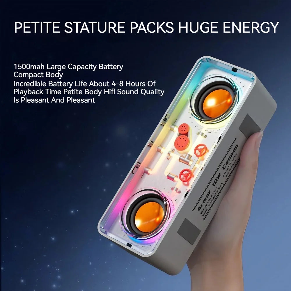 1PC Punk Style Dual Speakers Transparent  (TWS Bluetooth)