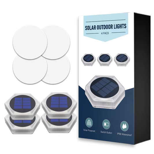 4 Pcs Solar Deck Lights LED Outdoor ,Waterproof 