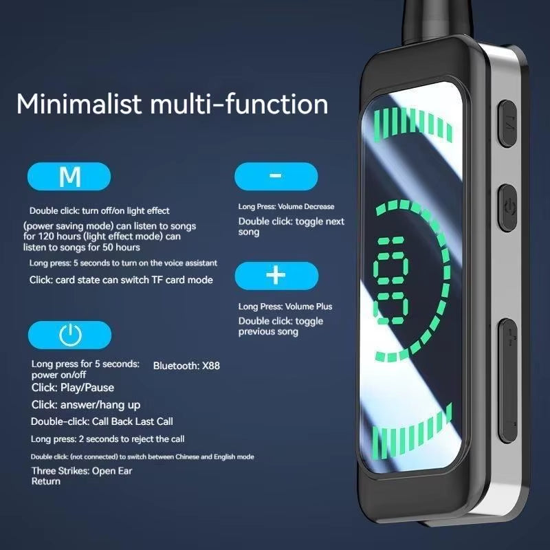 24H Play Time Stereo Sound Bluetooth Earphones LED Display Earbud Wireless Headphones Sports Waterproof Neckband Headset
