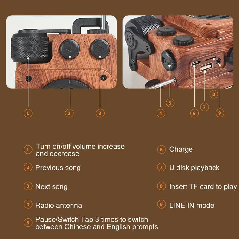 Unique Retro Radio Bluetoothcompatible Speaker 