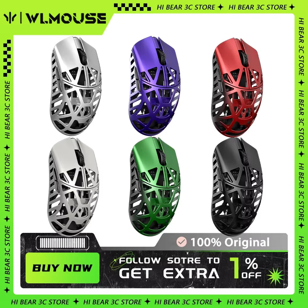 Wlmouse Beast X Max Wireless Mouse PAW3950HS Sensor Magnesium Alloy 8K FPS Gaming Mouse 