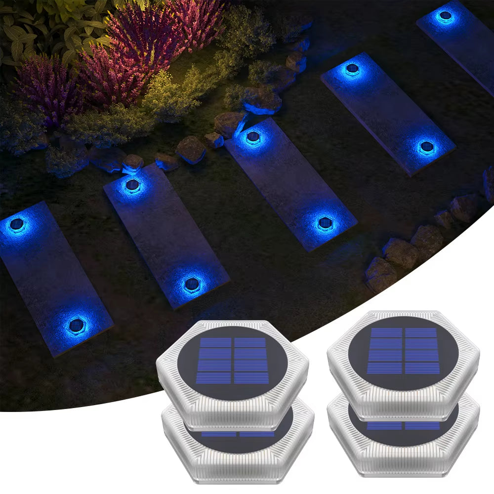 4 Pcs Solar Deck Lights LED Outdoor ,Waterproof 