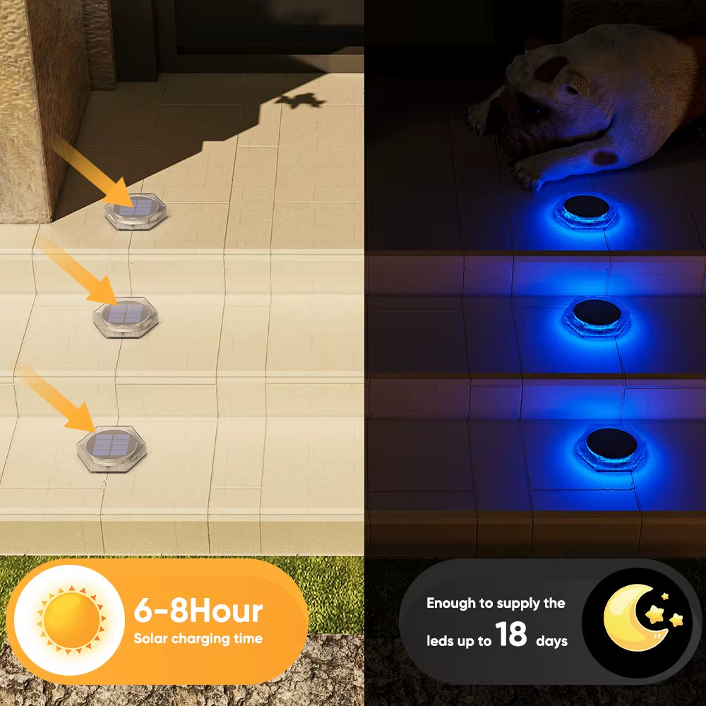 4 Pcs Solar Deck Lights LED Outdoor ,Waterproof 