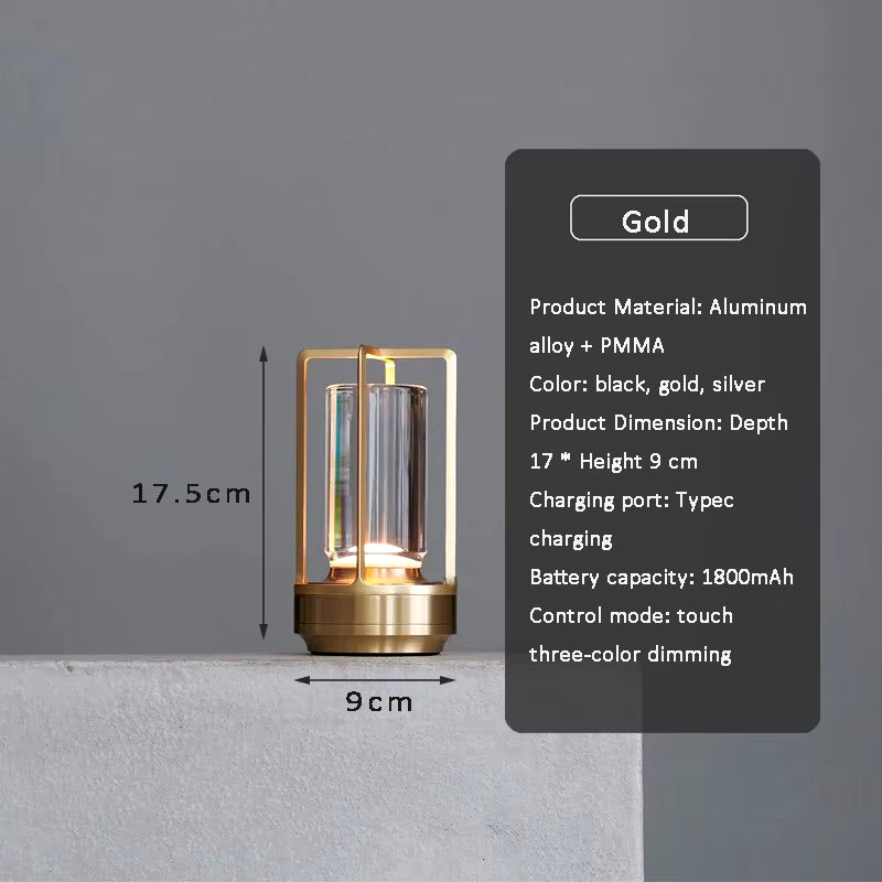 Aluminum Alloy Crystal Lamp LED Rechargeable