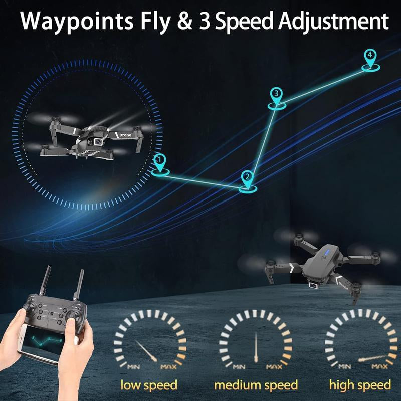 E88 Foldable Remote Control Quadcopter Drone starter kit