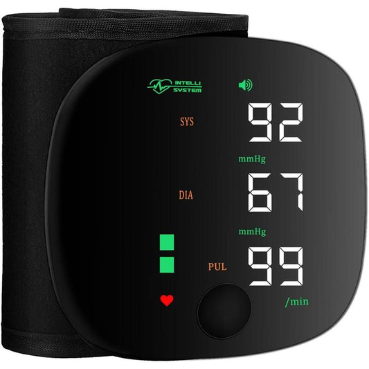 Wrist Blood Pressure Monitor, Rechargeable Monitor for Home Use with Digital Large Display