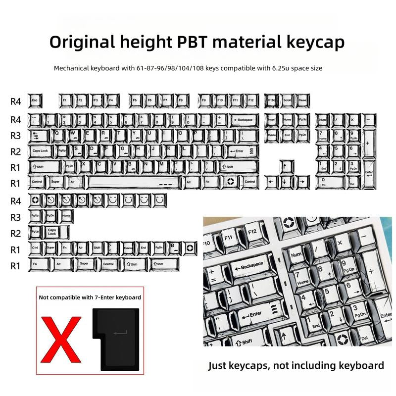 Comic Theme Keycap Keyboard
