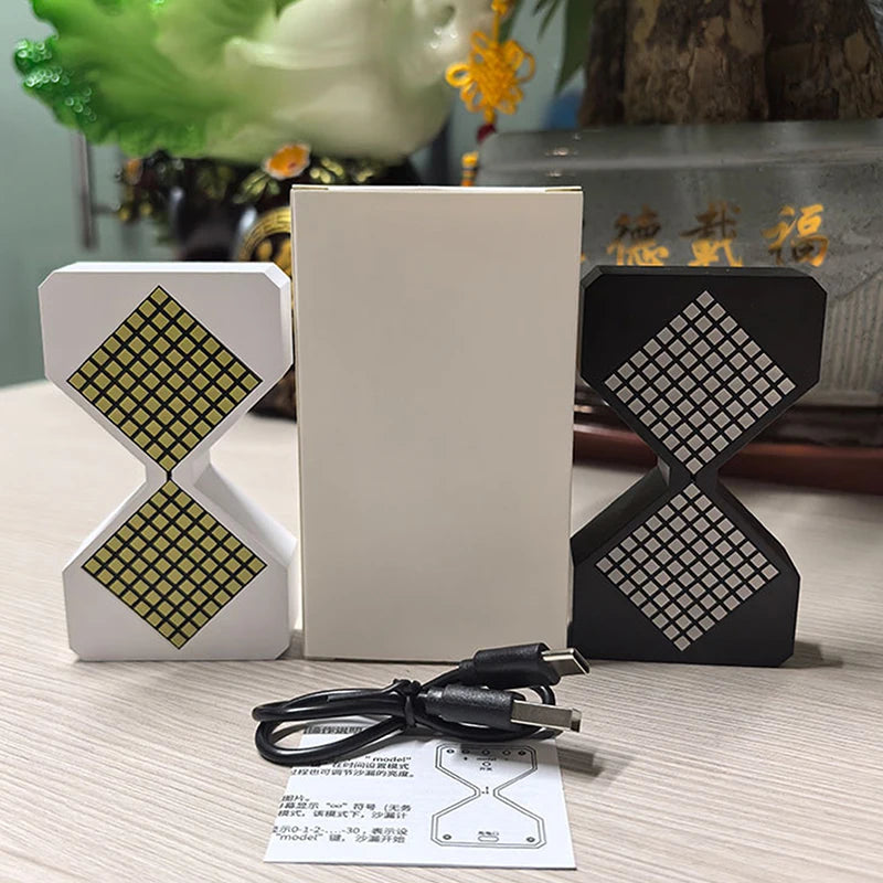 DIY Digital Hourglass Timers Birthday Gift Toys LED Electronic Hourglass Cyber Style Home Decoration Birthday Christmas Gift