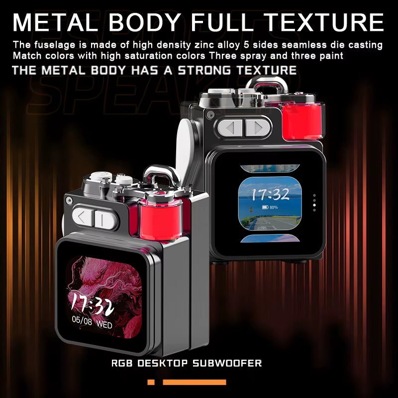 Multi input Metal Mechanical Speaker with LED Display 