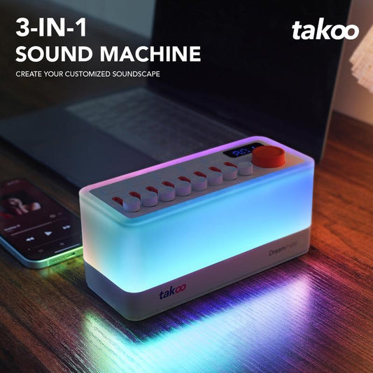 [Limited Stock] TAKOO 3-In-1 Sound Machine/Bluetooth Speaker/Night Light