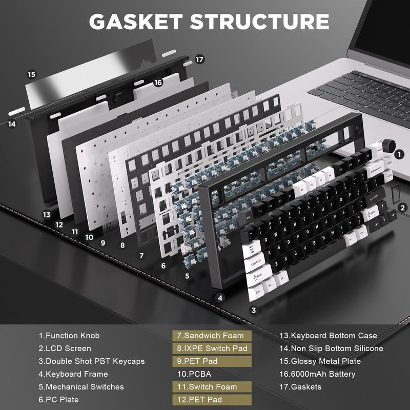 YUNZII AL80 Wireless Mechanical Keyboard, Full Aluminum CNC