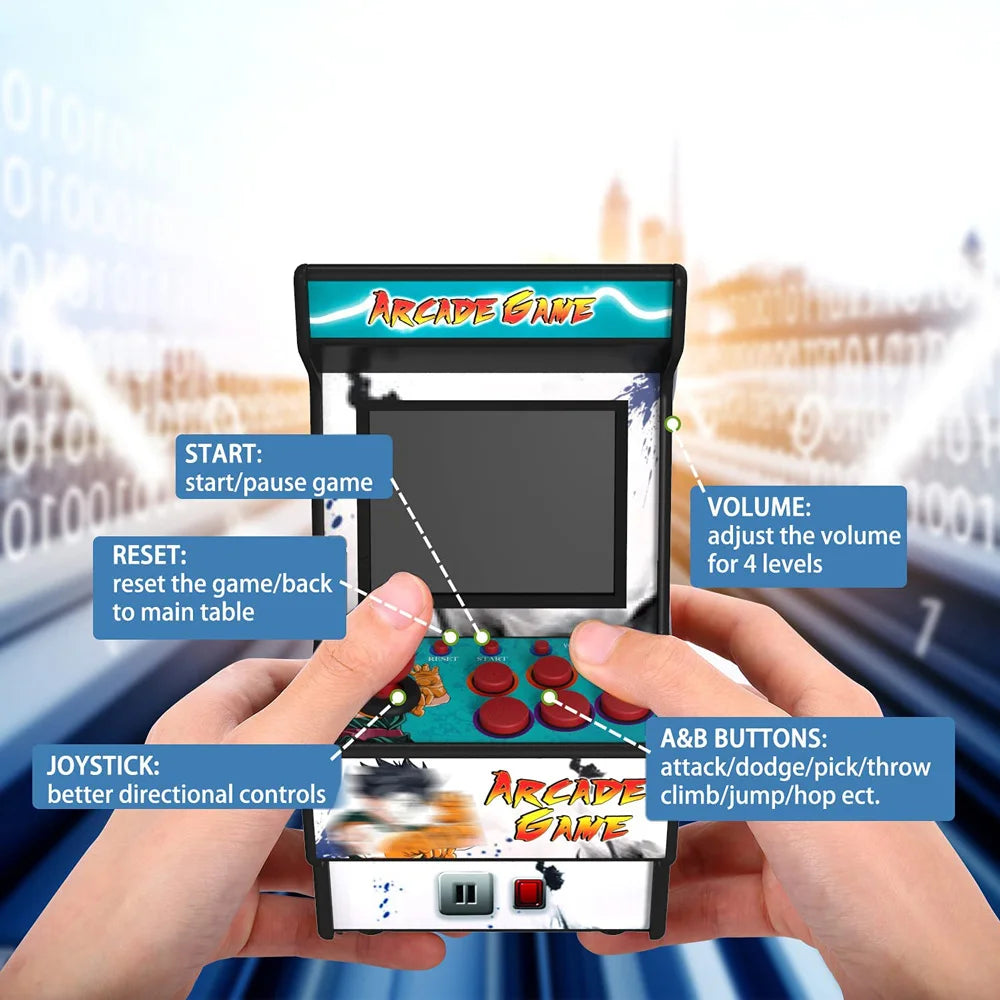 Mini Arcade Handheld Game Console 2.8 Inch Screen Built in 156 Retro Games 16 Bit Portable Video Game Console for Sega AV Output