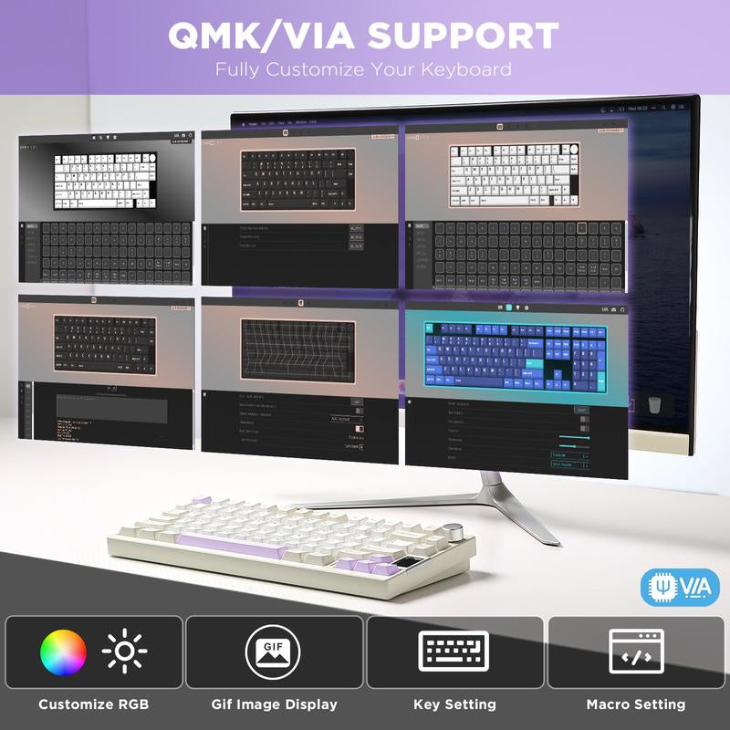 YUNZII AL80 Wireless Mechanical Keyboard, Full Aluminum CNC