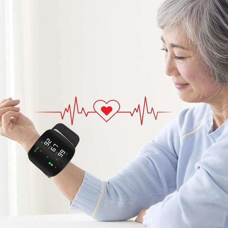Wrist Blood Pressure Monitor, Rechargeable Monitor for Home Use with Digital Large Display
