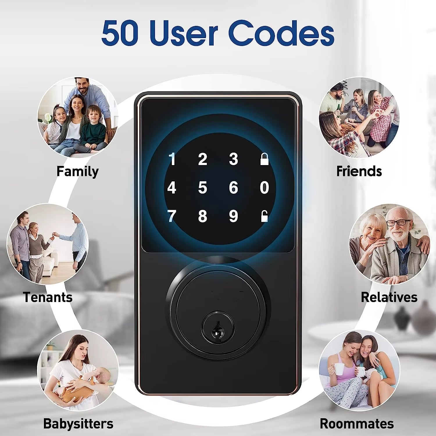 Keyless Entry Door Lock with Touchscreen Keypads