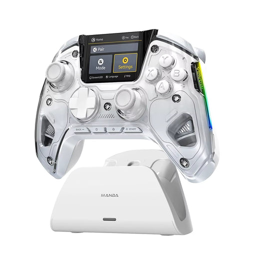 Interactive Wireless Gaming Controller: Hall Effect Stick, RGB Light, 1800Mah, Charging Dock for Switch/Pc/Ios/Android