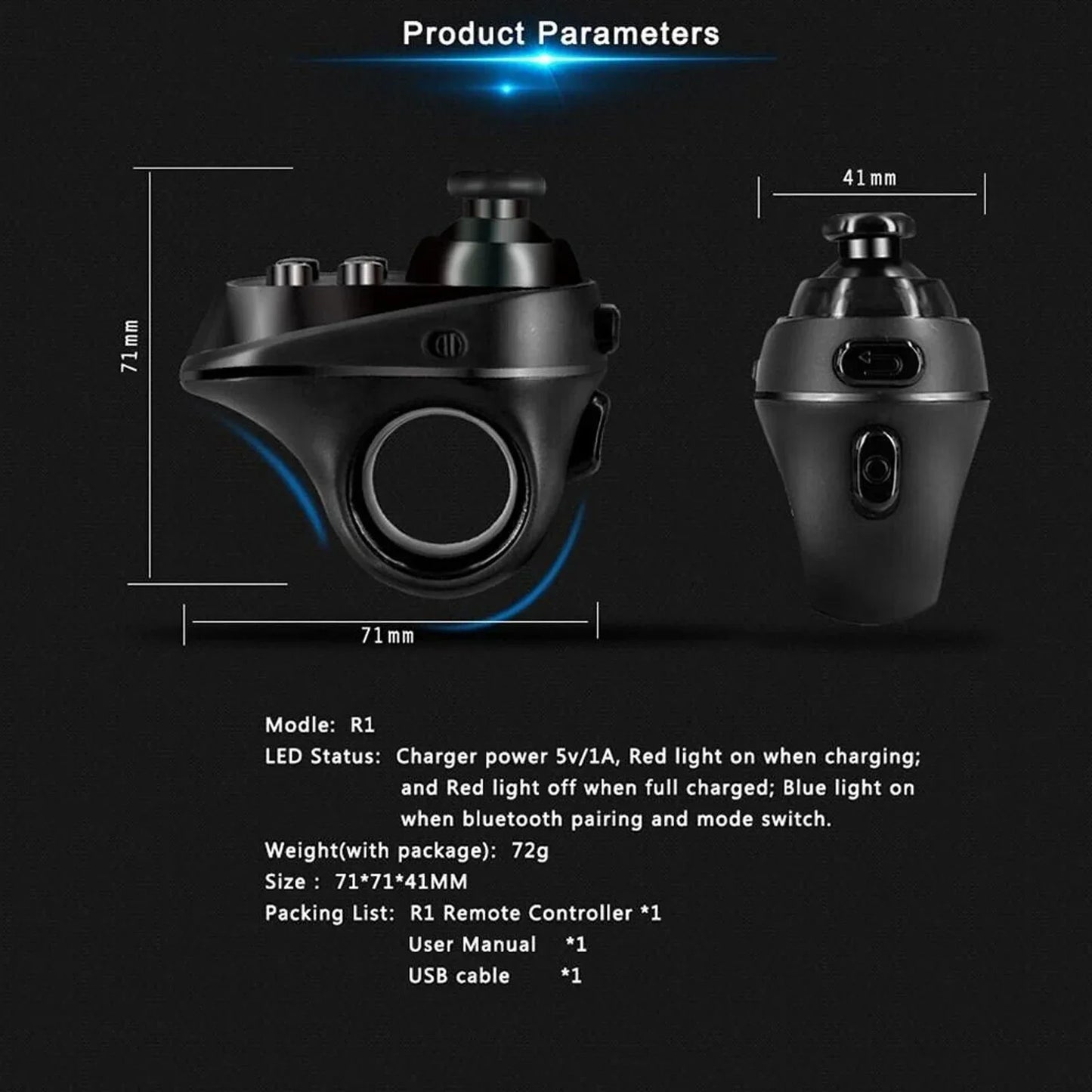 Air Mouse Bluetooth Wireless Finger Gaming Controller