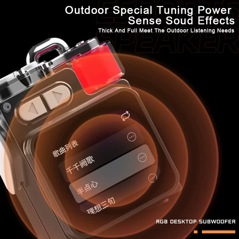 Multi input Metal Mechanical Speaker with LED Display 