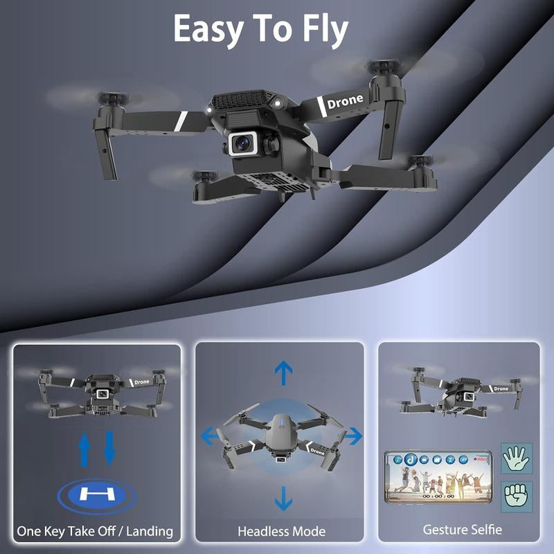 E88 Foldable Remote Control Quadcopter Drone starter kit