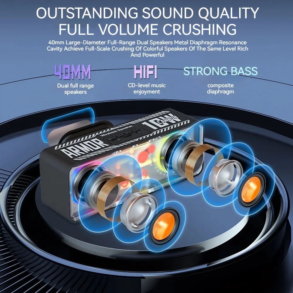 1PC Punk Style Dual Speakers Transparent  (TWS Bluetooth)
