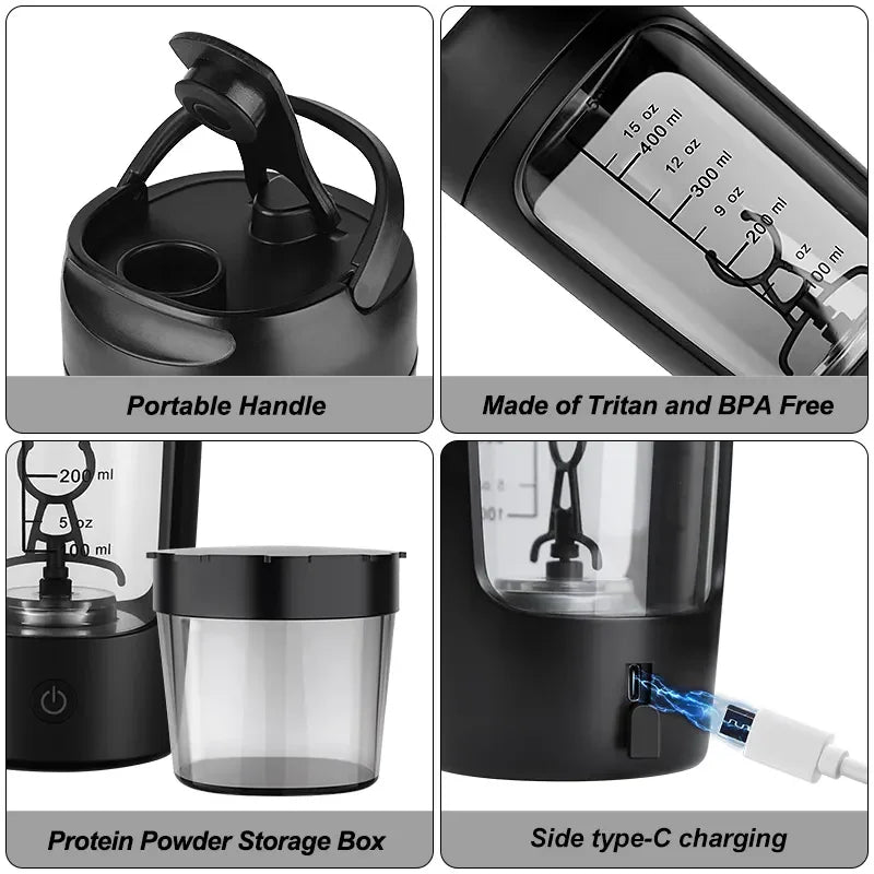 650Ml USB Electric Portable Shaker Bottle 