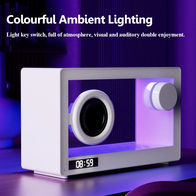 Vintage transparent Alarm Clock , Hifi Soundbar Wireless Bluetooth Speaker  