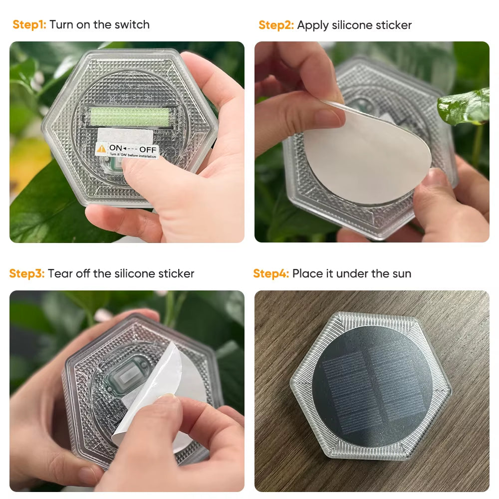 4 Pcs Solar Deck Lights LED Outdoor ,Waterproof 