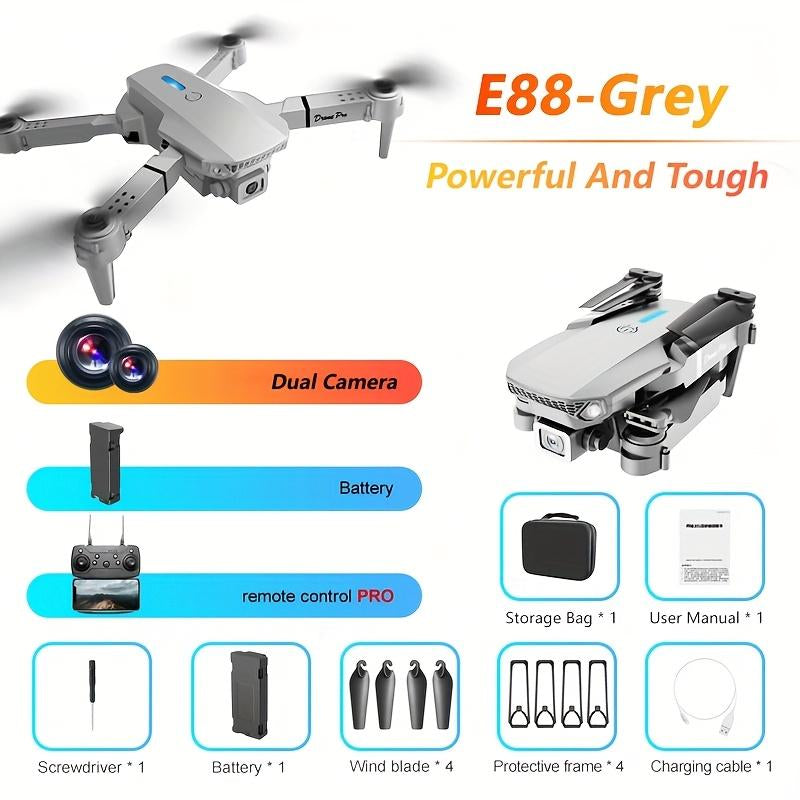 E88 Foldable Remote Control Quadcopter Drone starter kit