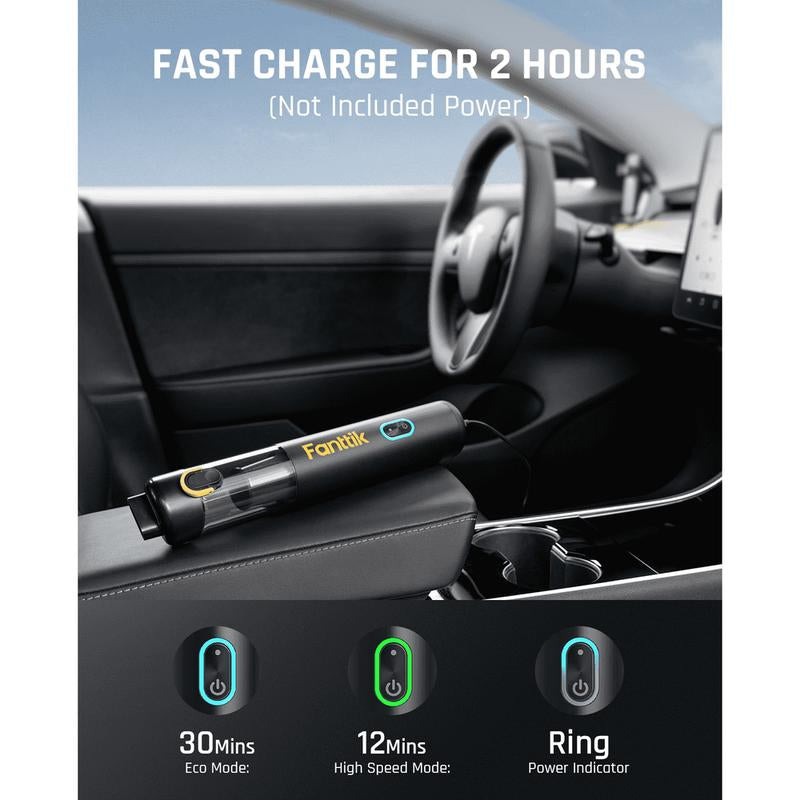 Fanttik Slim V8 Mate/V8 Apex Cordless Car Vacuum High Power, 12000Pa/30Aw
