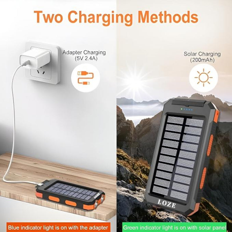 LOZE 10000Mah Solar Power Bank 