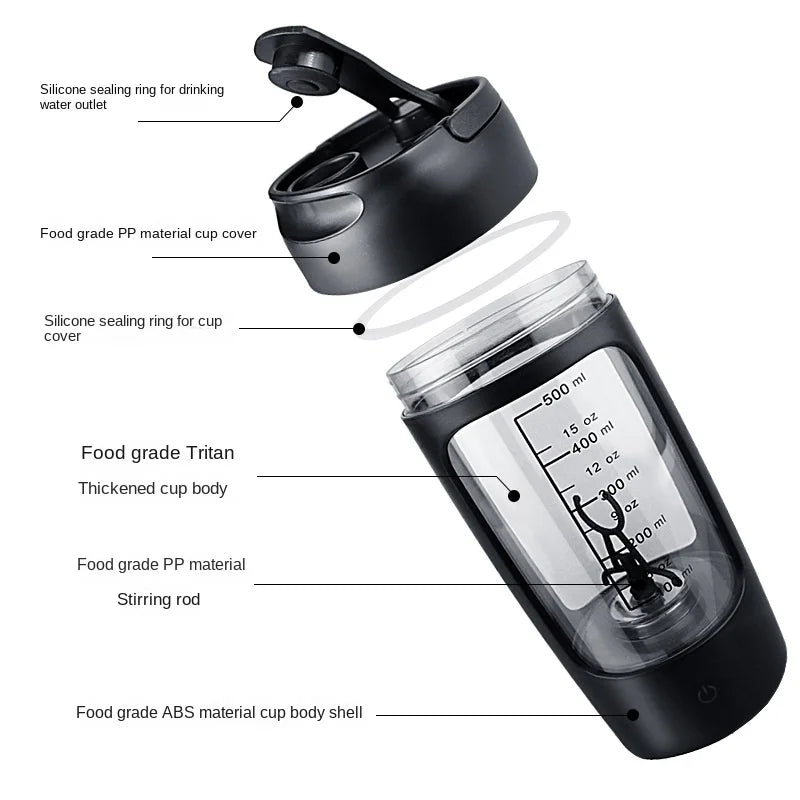 650Ml USB Electric Portable Shaker Bottle 