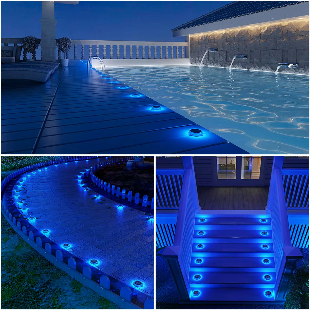 4 Pcs Solar Deck Lights LED Outdoor ,Waterproof 