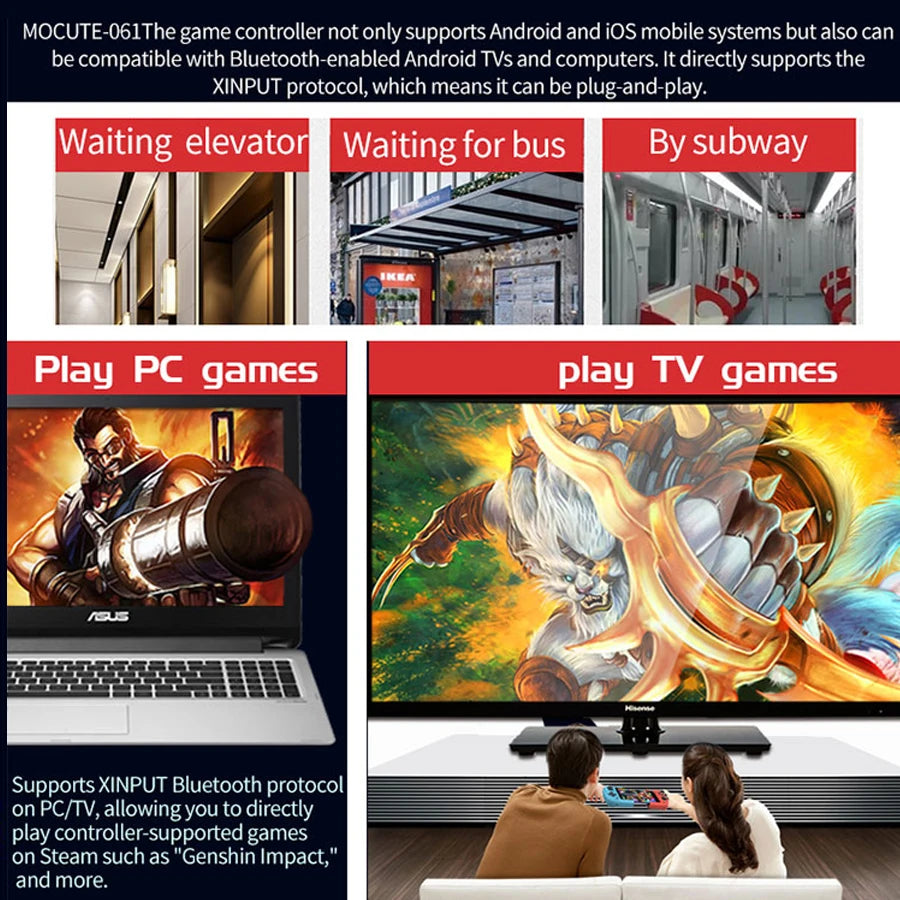 Mocute 061 Wireless Gamepad Wireless Left Right Split Game Controller Bluetooth Gaming Joystick for Android for IOS for PC