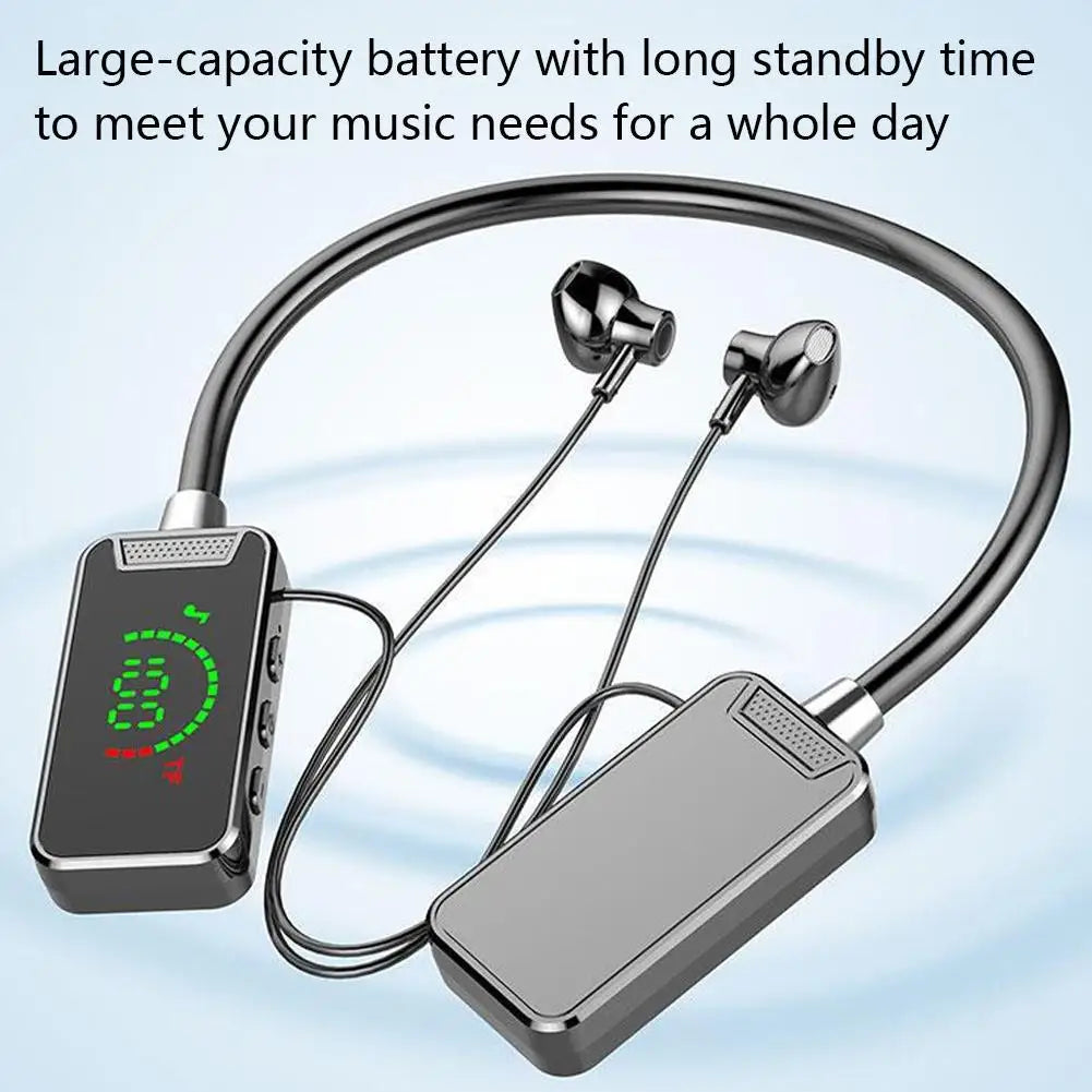 24H Play Time Stereo Sound Bluetooth Earphones LED Display Earbud Wireless Headphones Sports Waterproof Neckband Headset