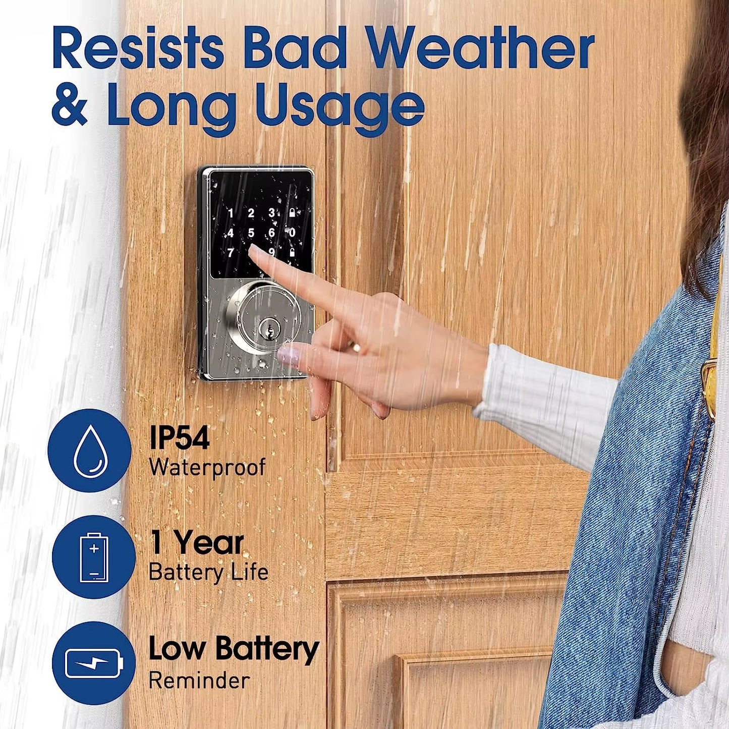 Keyless Entry Door Lock with Touchscreen Keypads